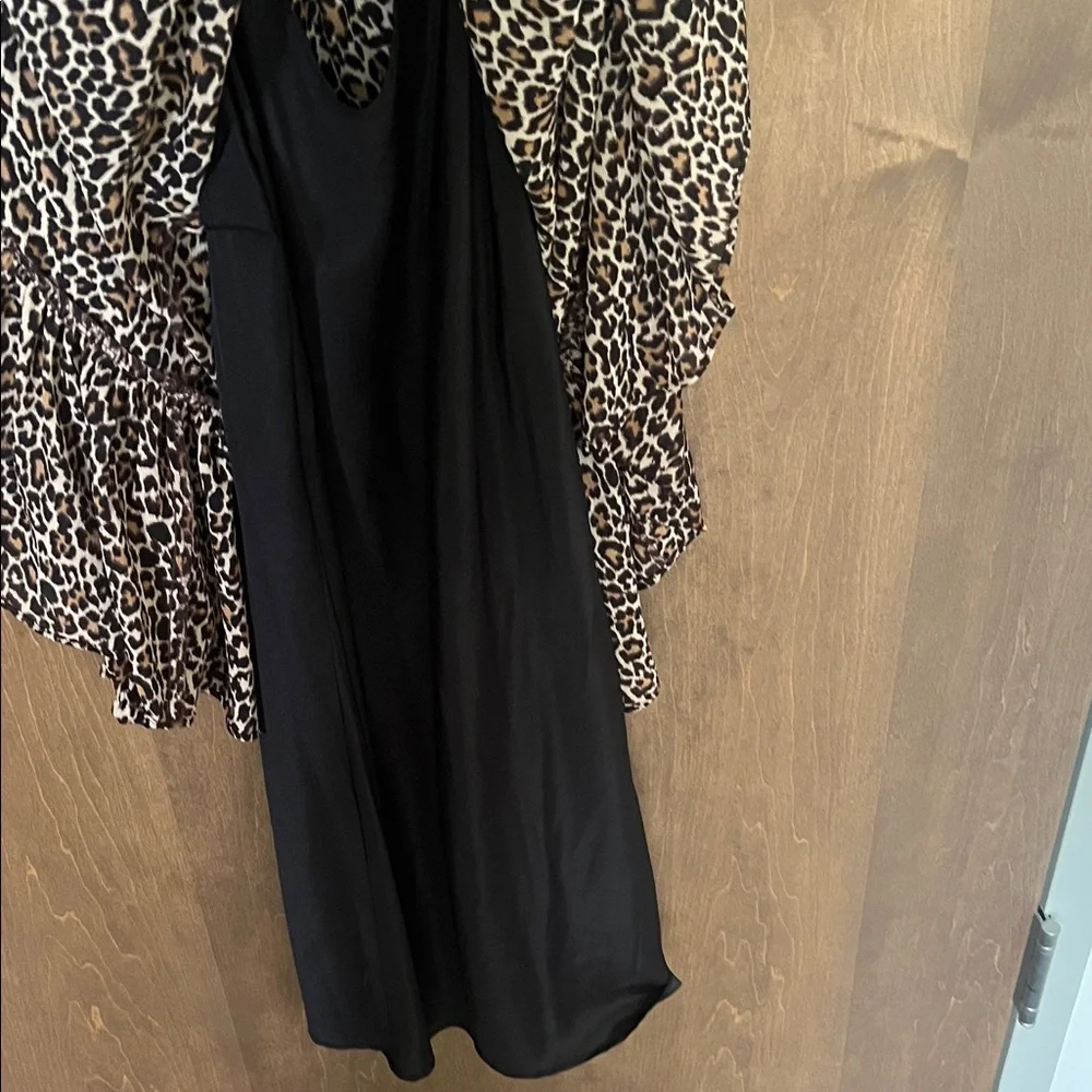 🐆 J.Crew Leopard Print Tiered Dress – Size Small 🖤 - Picture 11 of 11